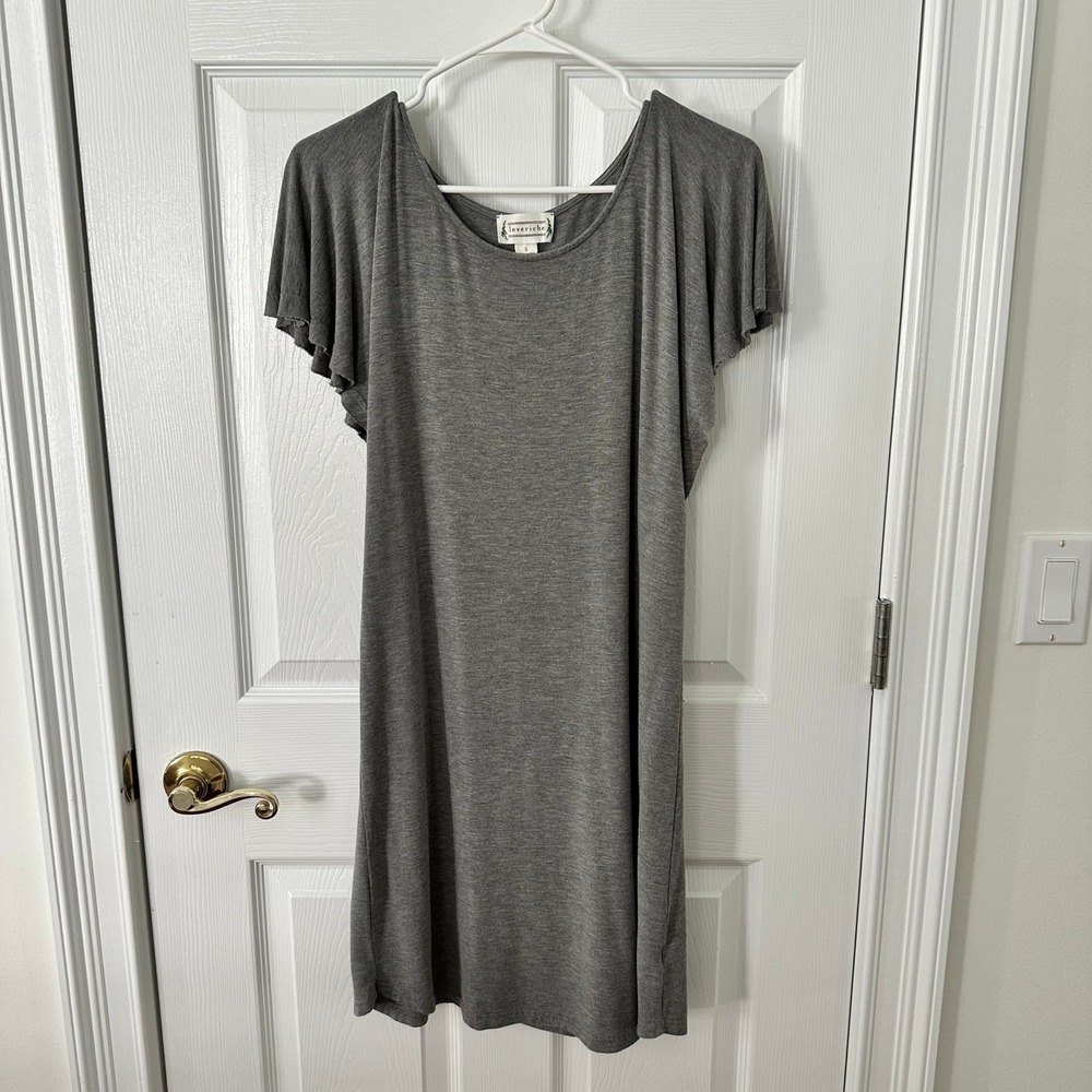 Loveriche Women's Gray Flutter Sleeve Dress – Size S